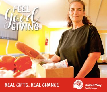 Feel good giving - woman with food