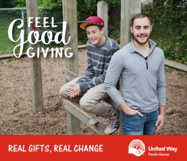 Feel good giving - man and youth