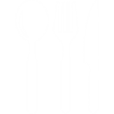 Utensils icon - white