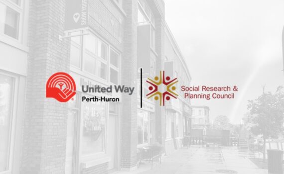 United Way Perth-Huron and Social Research & Planning Council logos with United Way offices in background