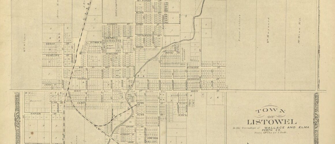 A sepia map of Listowel from 1879.
