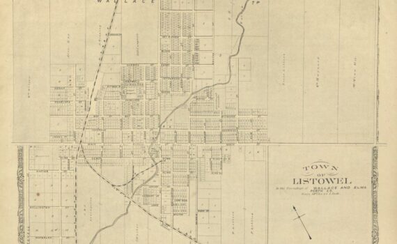 A sepia map of Listowel from 1879.
