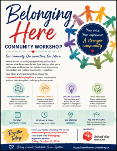 Belonging Here event poster