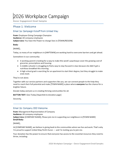 2026 Workplace Canvassing Sample Emails